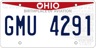 OH license plate GMU4291