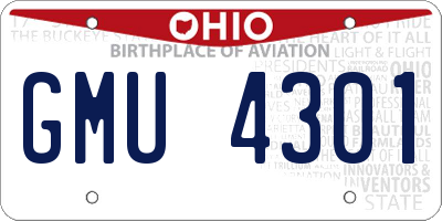 OH license plate GMU4301