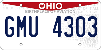 OH license plate GMU4303