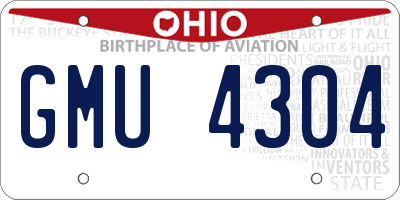 OH license plate GMU4304