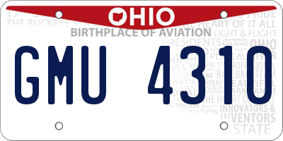 OH license plate GMU4310