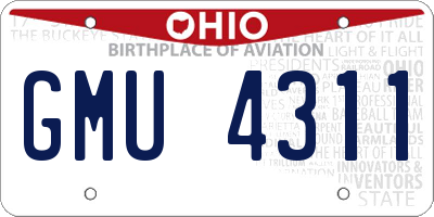 OH license plate GMU4311