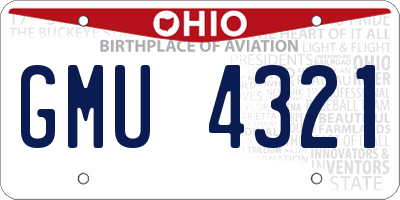OH license plate GMU4321