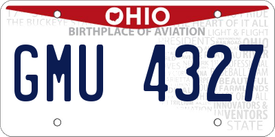 OH license plate GMU4327