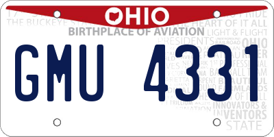 OH license plate GMU4331