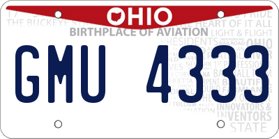 OH license plate GMU4333