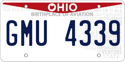 OH license plate GMU4339