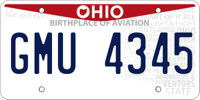 OH license plate GMU4345