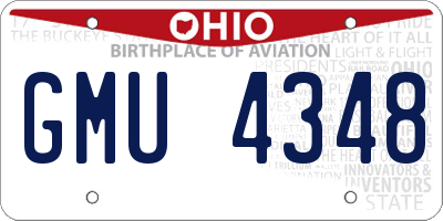 OH license plate GMU4348