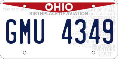 OH license plate GMU4349
