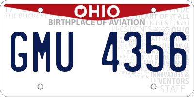 OH license plate GMU4356