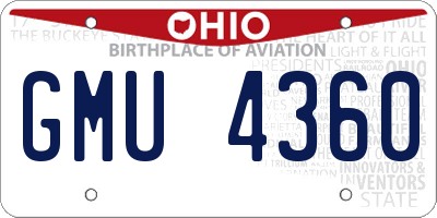 OH license plate GMU4360