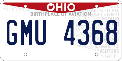 OH license plate GMU4368