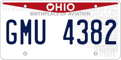 OH license plate GMU4382