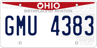OH license plate GMU4383