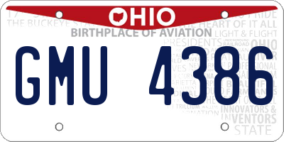OH license plate GMU4386