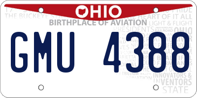 OH license plate GMU4388