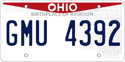 OH license plate GMU4392