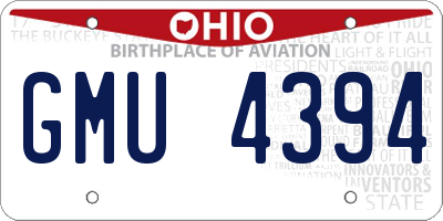 OH license plate GMU4394