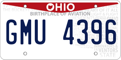 OH license plate GMU4396