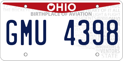OH license plate GMU4398