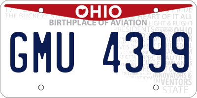 OH license plate GMU4399