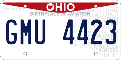 OH license plate GMU4423