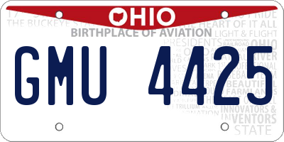 OH license plate GMU4425