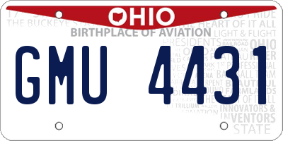 OH license plate GMU4431