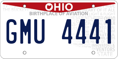 OH license plate GMU4441