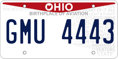 OH license plate GMU4443
