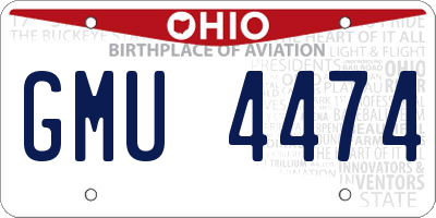 OH license plate GMU4474