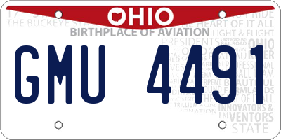 OH license plate GMU4491
