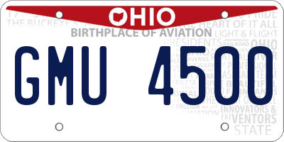 OH license plate GMU4500