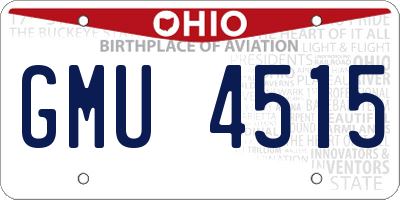 OH license plate GMU4515