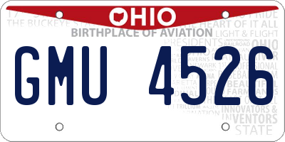 OH license plate GMU4526