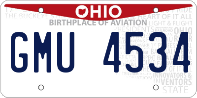 OH license plate GMU4534