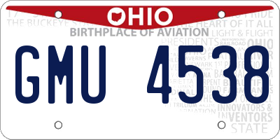 OH license plate GMU4538