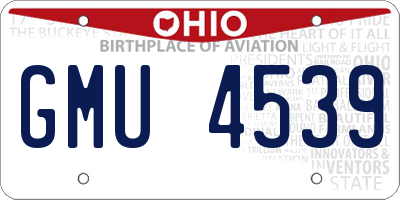 OH license plate GMU4539