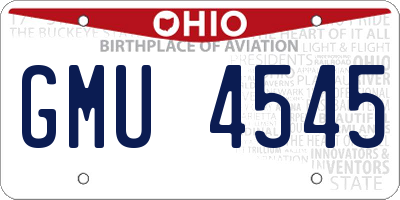 OH license plate GMU4545