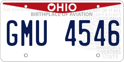 OH license plate GMU4546