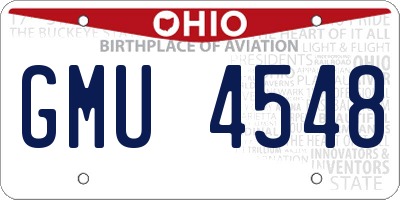 OH license plate GMU4548