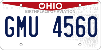 OH license plate GMU4560
