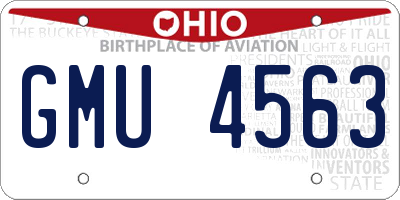 OH license plate GMU4563