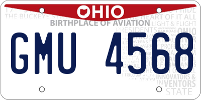 OH license plate GMU4568