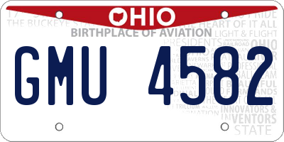 OH license plate GMU4582