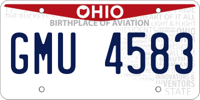 OH license plate GMU4583
