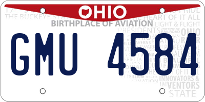 OH license plate GMU4584