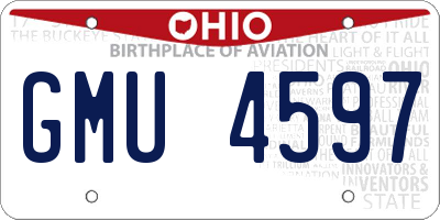 OH license plate GMU4597