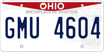 OH license plate GMU4604